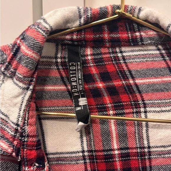 Cotton On Red and Black Plaid Button Down Shirt - Picture 3 of 3